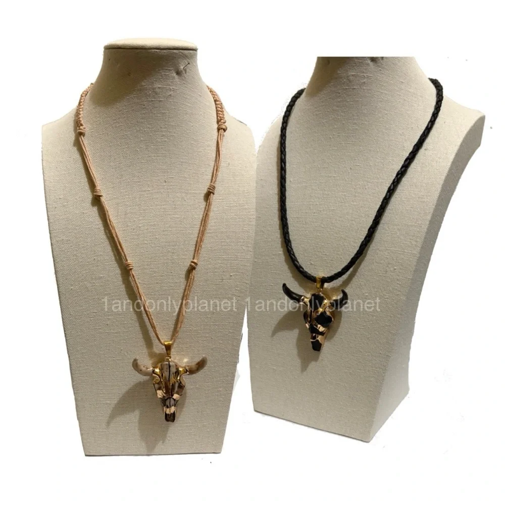 2 for $15 Party Host Appreciation🌈🌹HP🌹 NEW Bull Skull Medallion Cord Necklace